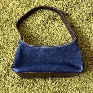 denim baguette bag